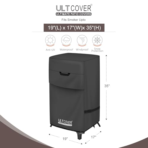 ULTCOVER Waterproof 30 Inch Electric Smoker Cover for Square BBQ Smokers