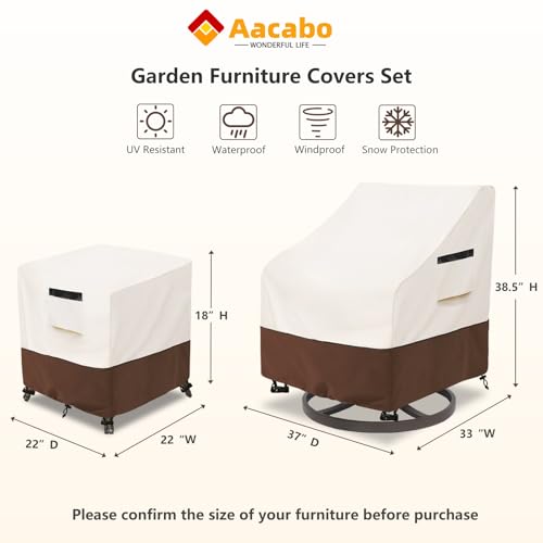 Beige Waterproof Cover for 3 Piece Outdoor Bistro Set