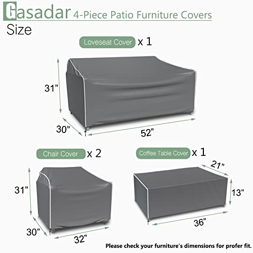 Durable Grey Waterproof Cover for Patio Furniture Set