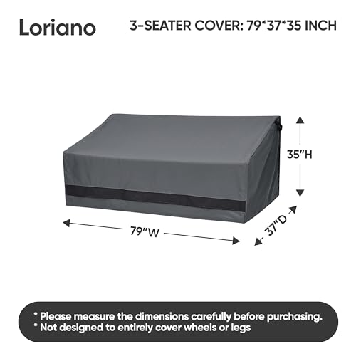 Loriano 3-Seater 100% Waterproof Patio Furniture Cover