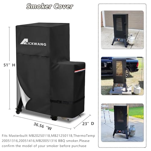Masterbuilt 40-inch Propane Smoker Grill Cover, Heavy Duty Waterproof, Black