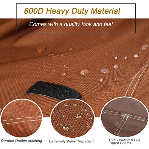 Waterproof Outdoor Furniture Cover for 3 Seater Sofa, 88 Wx 38 Dx 35 H, Brown, Ideal for Patio or Deck Owners
