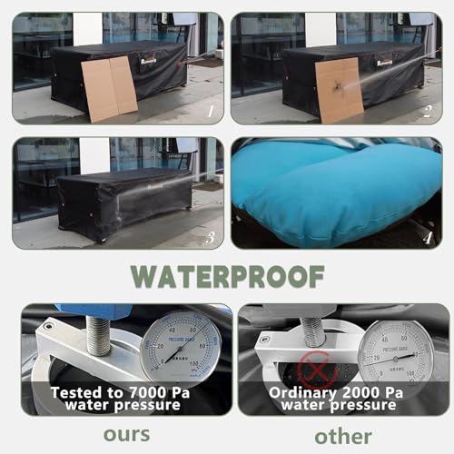 Waterproof Cover for Outdoor Furniture, Black, Fits Patio Sectional Sofa & Chairs