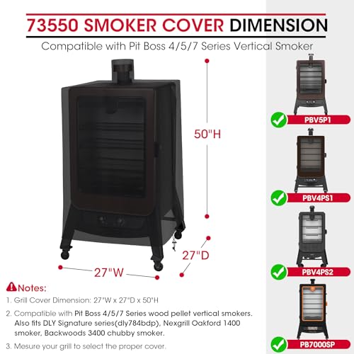 Waterproof Smoker Cover for Pit Boss 4, 5, 7 Series by Unicook – Ideal for Outdoor BBQ Grill Use