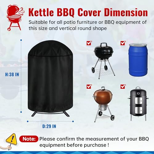 iCOVER 29 Inch Vertical Smoker Cover for BBQs and Grills